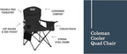 Coleman Portable Camping Chair with 4-Can Cooler, Cushioned Seat & Back with Side Pockets & Cup Holder, Carry Bag Included, Great for Camping, Tailgating, Firepits, Patio, & More