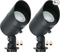 Lumina Lighting® 5W Landscape Lighting 12V Landscape Lights Low Voltage Landscape Spotlights Warm White Waterproof Outdoor Replaceable LED Bulb for Garden,Lawn,Porch,Patio and Yard (Black) (2-Pack)