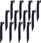 Outdoor Metal Stakes for Ground, Garden Stakes for Lights,Used for Replacement Metal Ground Spike in Live Flame Torches and Solar Lights-6.7 Inch (Black 12 Pack)
