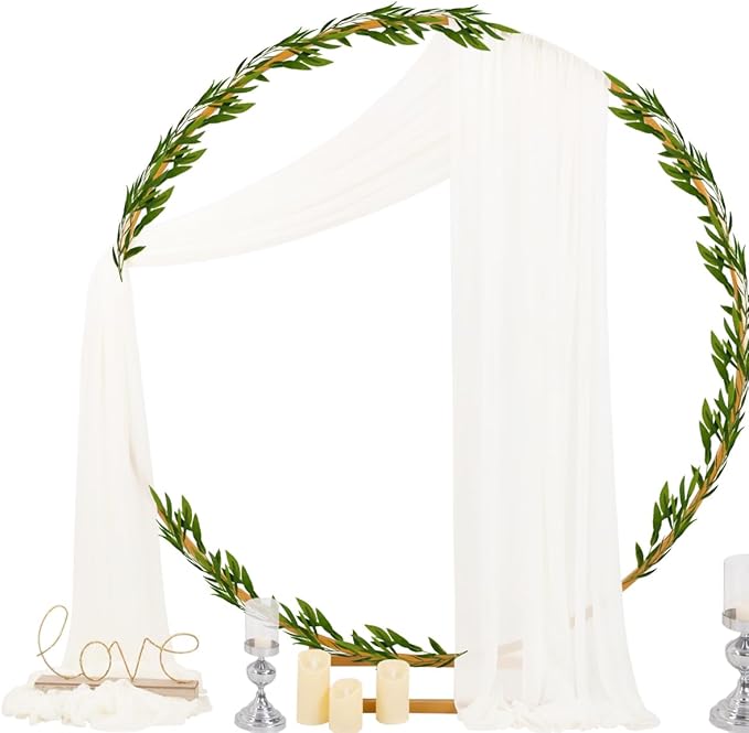 Outdoor Curtains: Ivory Sheer Chiffon Arch Drapes, 4 Panels, 29 x 20 Ft
