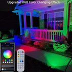 Smart Landscape Spotlights,Solar Low Voltage IP67 Waterproof Outdoor Spot Lights Compatible with APP/Remote Control Color Changing Lights for Yard Garden Pathway Lawn Tree Festival 2pack