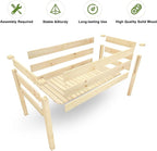 BIRASIL Outdoor Raised Garden Bed, Wood Planter Box for Vegetable Flower, Elevated Reinforced Large Garden Planters Boxes for Backyard Patio Gardening Balcony (48.5”L, Natural Wood)
