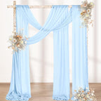 Outdoor Curtains: Sheer Sky Gauze Arch Drape, 2 Panels, 29 x 240 In