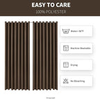 Waterproof Outdoor Curtain W105 x L84 - Grommet Top Sunlight Blocking Window Treatment Drapes Blackout Curtains for Home Bedroom Living Room Outdoor Patio Porch Pergola Cabana Gazebo (2 Panels)