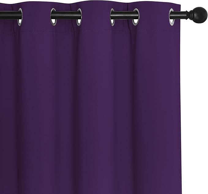 NICETOWN Blackout Room Divider Curtains for Sliding Glass Doors 102 Inches Long 1 Panel, Extra Wide Curtains for Doorway Patio Bedroom Living Room (Royal Purple, 80Wx102L, 1 Panel)