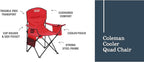 Coleman Portable Camping Chair with 4-Can Cooler, Cushioned Seat & Back with Side Pockets & Cup Holder, Carry Bag Included, Great for Camping, Tailgating, Firepits, Patio, & More