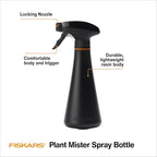 Fiskars Plant Mister Bottle, Gentle Water Spray for Hydrating Succulents & Orchids, Lightweight Recycled Plastic Resin Body, Ergonomic Trigger with Locking Nozzle, 10 oz, Black