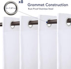 PureFit Outdoor Curtains for Patio Waterproof Weatherproof, UV Resistant Outside Curtains for Gazebo, Front Porch, Pergola, Sun Blocking Privacy Curtain, 52W x 95L inch, 1 Panel, White