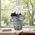 Picasso Abstract Face Flower Pot,Unique Resin Crafted Planter with Drainage Holes,Interesting Colorful Planter with Human face,for Indoor and Outdoor Botanical Home décor (Bronze)