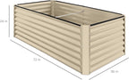 Best Choice Products 6x3x2ft Outdoor Metal Raised Garden Bed, Deep Root Box Planter for Vegetables, Flowers, Herbs, 269 Gallon Capacity, 100% Non Toxic Materials - Beige