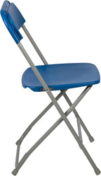 Flash Furniture Hercules Series Plastic Folding Chair - Blue - 6 Pack 650LB Weight Capacity Comfortable Event Chair-Lightweight Folding Chair