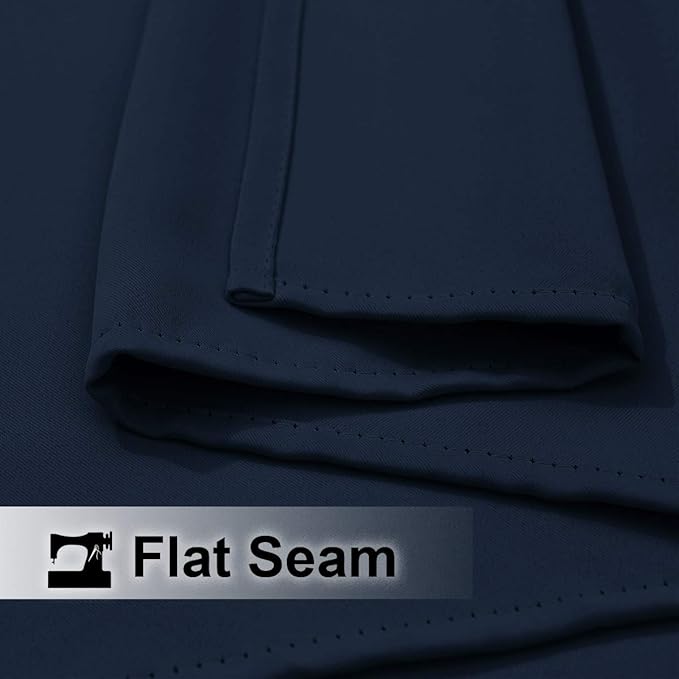 NICETOWN Outdoor Curtain for Patio Waterproof Extra Long 120", Windproof Thermal Insulated Top and Bottom Stainless Steel Grommets Blackout Outdoor Drape for Arbor, Navy Blue, 1 Piece, 52" Wide