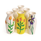 Colorations Decorative Ceramic Vases, Set of 12, Small, Unfinished, Coated Inside, Gift, DIY, Ready to Decorate, Arts & Crafts, Craft Project, Nature, Flowers, Herb Garden, Ages 5 & Up