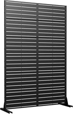 Casaphoria Metal Privacy Screen Outdoor, 72" H x 47" W Freestanding Decorative Privacy Screen for Patio Deck Balcony Garden with Stable Base, Black Brick