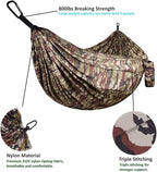 Gold Armour Camping Hammock - XL Double Hammock Portable Hammock Camping Accessories Gear for Outdoor Indoor with Tree Straps, USA Based Brand (Camouflage II)