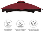 USA High Performance Replacement Canopy Top for Lowe's – Burgundy
