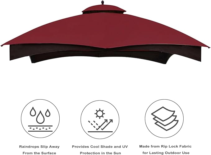 USA High Performance Replacement Canopy Top for Lowe's – Burgundy