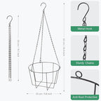 Metal & Macrame Plant Hanger Indoor/Outdoor Use – Heavy Duty Hanging Planter Holder with Basket for Ceiling, Window, Patio – Decorative Hanging Pot Tray for Plants(12 Inch, 2-Pack)