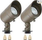 Lumina Lighting® 4W Landscape Lighting 12V Landscape Lights Low Voltage Landscape Spotlights Warm White Waterproof Outdoor Replaceable LED Bulb for Garden, Lawn, Porch, Patio and Yard(Bronze, 2-Pack)