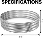 Round Galvanized Raised Garden Bed Kit, Round Galvanized Planter for Vegetables/Herbs/Flowers Heavy-Duty Steel Outdoor Water Trough (Silver, 5X5X1FT)