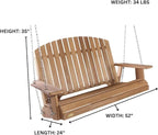 All Things Cedar PS50-SW10 Adirondack 4-ft Cedar Swing with Comfort Springs Wood