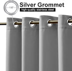 NICETOWN Outdoor Patio Curtains Extra Wide 84 in, Waterproof & Windproof Patio Shades, Rustproof Top and Bottom Grommet Thermal Insulated Drape for Porch/Cabana, Silver Gray, 2 Pieces, W84 x L84