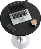 Furmax Bistro Pub Table Round Bar Height Cocktail Table for Home Bar, Small Round Bar Tables for Party, Dining Room, Living Room and Wedding, Metal Base MDF Top Obsidian, 40.6 Inch Height (1, Black-2)