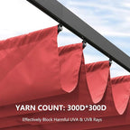 Pergola Shade Cover Replacement Canopy Top Compatible with 10 X 13 ft 6-Bar Pergola Frames - Red (Canopy Size 116" W x 135" L, Canopy Top Only)