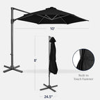 Best Choice Products 10ft Offset Cantilever Hanging Market Patio Umbrella, Smooth 360° Rotation, 8 Sturdy Ribs, Easy Adjustment - Black