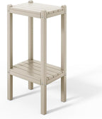 Costaelm Paradise 36"" Outdoor Adirondack HDPE 2-Tier Patio Side Table by Costaelm
