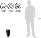 Kante Tall Round Planter Set of 2, 13 Inch Tall Decorative Planter Pots for Outdoor Indoor Garden Patio Front Porch (Black)