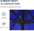 ABCCANOPY Durable Solar Led Patio Umbrellas with 24LED Lights 7.5FT (Royal Blue)