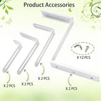 Planter Box Brackets, Adjustable Flower Box Brackets for Deck Railing, 2 Pack No Drill Window Box Bracket for Outdoor Planters-White