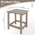 Outdoor Side Tables Adirondack, HDPE Small Table for Patio,Outside End Table for Porch, Deck, Pool, Weather Resistant/Easy Maintenance