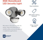 Lithonia Lighting HomeGuard 2-Light LED Outdoor Flood Lights, Motion Sensor Outdoor Lights with Dusk to Dawn, 4000K Cool White, Round Heads, Dark Bronze (HGX LED 2RH 40K 120 MO DDB M2)