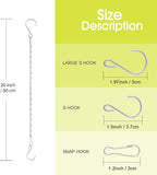 RIFNY 20 Inch Silver Chain for Hanging Plants, Small Plant Chains for Hanging Baskets Kits with Hooks for Bird Feeders Planters Billboards Lanterns Wind Chimes Ornaments Outdoor Indoor Use (5 PCS)