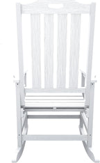 Oversized Rocking Chair, Outdoor Rocking Chair for Adults, All Weather Resistant Porch Rocker for Lawn Garden, White