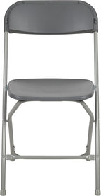 Flash Furniture Hercules Series Plastic Folding Chair - Grey - 6 Pack 650LB Weight Capacity Comfortable Event Chair-Lightweight Folding Chair