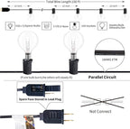 String Lights, 100 Ft Waterproof Outdoor with 105 Clear G40 Bulbs