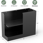 Metal Large Planter Box 36" L x 12" W x 26" H, Heavy Duty Tall Rectangle Outdoor Planter Box with Removable Insert Shelves for Porch, Garden, Patio, Yard (Black)