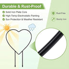 2 Pcs Heart Shaped Plant Trellis Indoor with 100 Plant Twist Tie Pothos Plants Climber Support Heart-Shaped Trellis Iron Heart Trelli Black Durable Houseplant Hearts Trelli for Potted Vines and Flower
