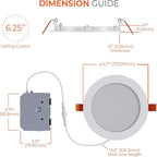 HALO HLB 6 in LED Recessed Lighting Canless Dimmable Wet Location Selectable Lumens and Selectable Color 27/30/35/40/5000K 6 Pack Indoor Outdoor Soffit Ceiling Light HLB6LSFS5-6PK