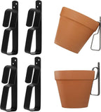 Terracotta Pot Hangers for 4-9in Clay Pots, Anti-Rust Iron Wall Plant Hangers Indoor/Outdoor, 4 Pack