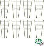 8 Pack Plant Support Tomato Cages for Garden, 18 Inches Small Tomato Cages and Supports with Adjustable Rings for Garden Pots, Plant Stakes Tomato Trellis Rings for Climbing Plants