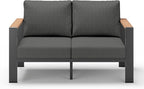 Aluminum Outdoor Patio Furniture Loveseat, All-Weather Patio Conversation Sets with Washable Thick Cushion, Morden Patio Furniture Set for Porch, Balcony, Deck, Yard, Graphite