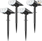 BAXIA TECHNOLOGY Solar Spot Lights Outdoor Waterproof, 3 Lighting Modes Solar Spotlights, Dusk to Dawn Spot Light for Yard Pathway Landscape Driveway, Warm White, 6 Pack