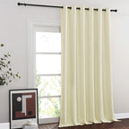 NICETOWN Blackout Curtains & Drapes - Privacy Thermal Efficiency Backdrop Curtains for Bedroom Room Divider Living Room Patio Sliding Glass Door, Wide 80 x Long 144 inch, Beige, 1 Panel
