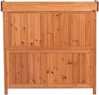 GDLF Outdoor Garden Patio Wooden Storage Cabinet Furniture Waterproof Tool Shed with Potting Benches Outdoor Work Station Table (Natural)