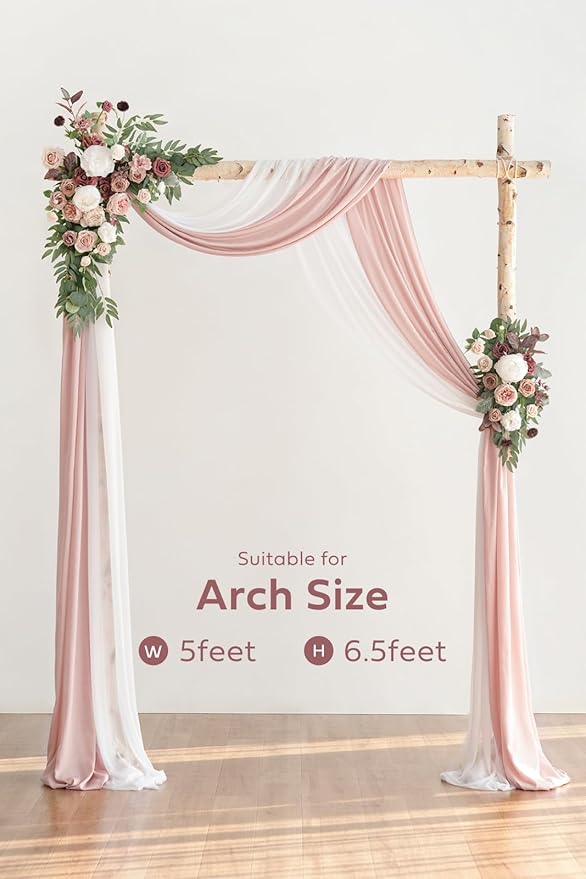 Artificial Flowers Wedding Arch Kit, Dusty Rose Mauve, 4 Pieces