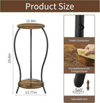 Plant Stand Indoor, 2 Tier Round Tall Plant Stand, Flower Pot Stand, Plant Shelf Rack, Corner Plant Stand for Planter Garden Balcony Patio Living Room